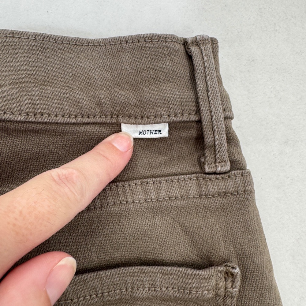 Mother High Waisted Rascal Ankle Step Fray Jeans Women 27 Green Mid Rise Stretch - Picture 8 of 11